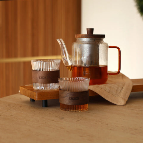 Théière en verre KARL 55 cl orange graphite