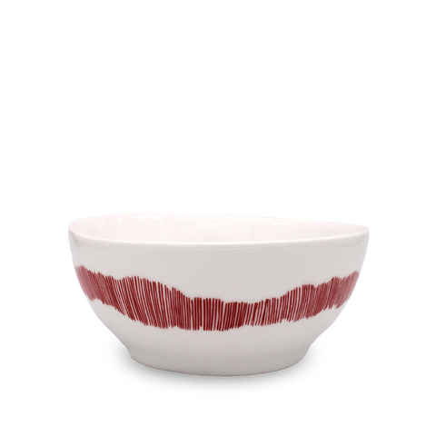 Bol White stripes red, Ø16 - Serax