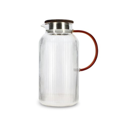 Carafe en verre KARL 2L orange graphite et couvercle