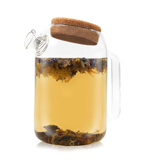 Grande théière en verre transparent 1L